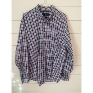 VINEYARD‎ VINES, MENS BUTTON DOWN, WHALE SHIRT, PURPLE & BLUE PLAID, SIZE XL